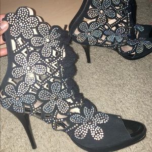 Floral laced up Heels